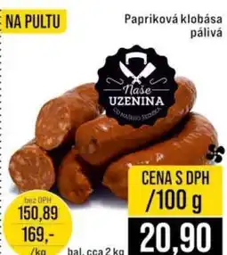 Jip Papriková klobása pálivá nabídka