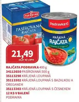 Kubík potraviny Rajčata Podravka nabídka