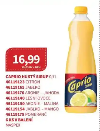 Kubík potraviny Caprio hustý sirup nabídka