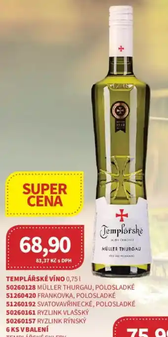 Kubík potraviny Templářské víno nabídka