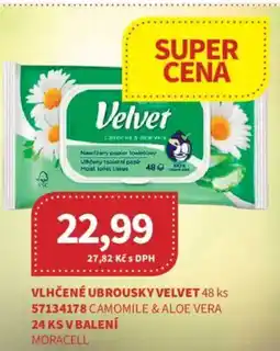 Kubík potraviny Vlhčené ubrousky Velvet nabídka