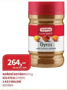Kubík potraviny Koření Kotányi nabídka