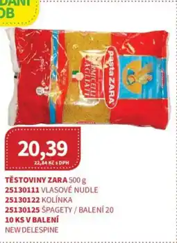 Kubík potraviny Těstoviny Zara nabídka