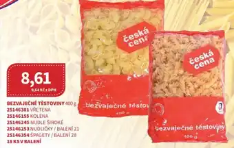 Kubík potraviny Bezvaječné těstoviny nabídka