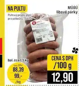 Jip libové párky bal.cca 1,5 kg 100g nabídka
