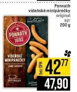 Jip Ponnath videňské minipárečky a original sýr nabídka