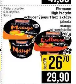 Jip Ehrmann High Protein ochucený jogurt bez laktózy Mango jahoda mango stracciatella Chrten nabídka