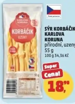 Penny Market Sýr korbáčik karlova koruna přírodní, uzený nabídka