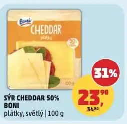 Penny Market Sýr cheddar 50% BONI plátky, světlý nabídka