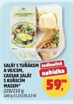Penny Market Salát s tuňákem a vejcem, caesar salát s kuřecím masem nabídka