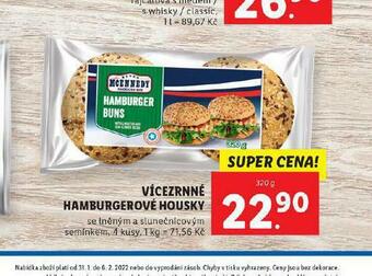 Lidl Vícezrnné hamburgerové housky nabídka