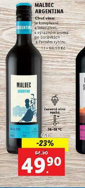 Lidl Malbec argentina nabídka