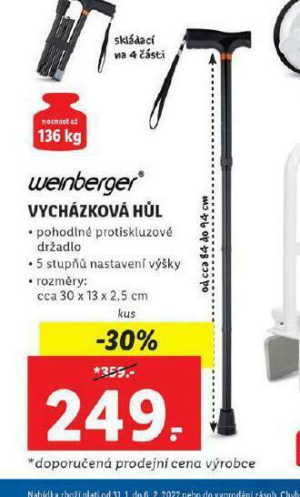 Lidl Vycházková hůl nabídka
