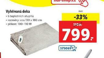 Lidl Vyhřívaná deka nabídka