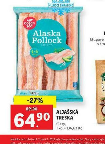 Lidl Aljašská treska nabídka