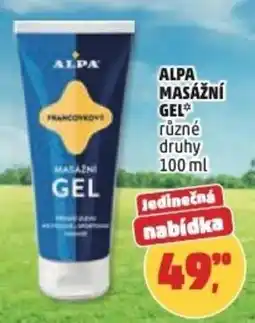 Penny Market Alpa masážní gel nabídka