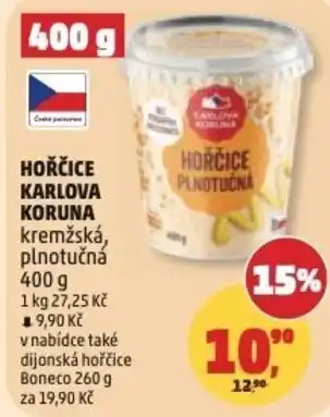 Penny Market Hořčice karlova koruna kremžská, plnotučná nabídka