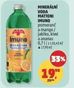 Penny Market Minerální voda mattoni imuno pomeranč a mango/ jablko, kiwia ananas nabídka
