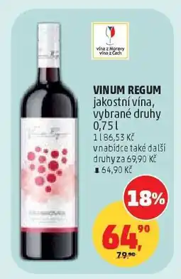 Penny Market VINUM REGUM jakostní vína vybrané druhy nabídka