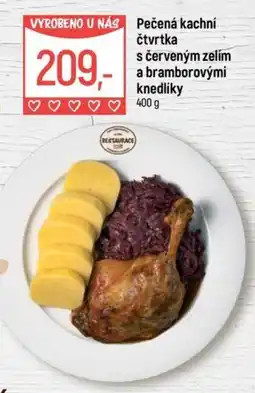 Globus Pečená kachní čtvrtka s červeným zelím a bramborovými knedlíky nabídka