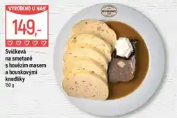 Globus Svíčková na smetaně s hovězím masem a houskovými knedlíky nabídka