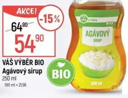 Globus VÁŠ VÝBĚR BIO Agávový sirup nabídka