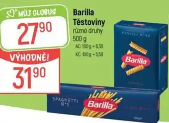 Globus Barilla Těstoviny nabídka