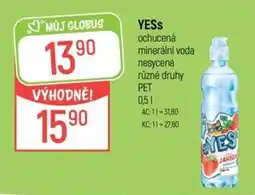 Globus YESS ochucená minerální voda nesycená nabídka
