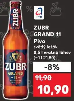 Kaufland ZUBR GRAND 11 Pivo nabídka
