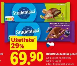Lidl ORION Studentská pečeť, 225 g a další nabídka