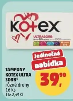 Penny Market Tampony kotex ultra sorb nabídka