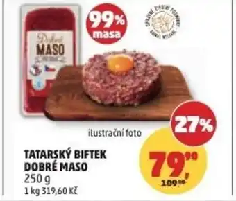 Penny Market Tatarský biftek dobré maso nabídka