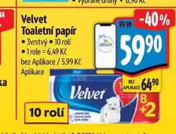Albert Velvet Toaletní papír 3vrstvý 10 rolí nabídka