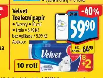 Albert Velvet Toaletní papír 3vrstvý 10 rolí nabídka