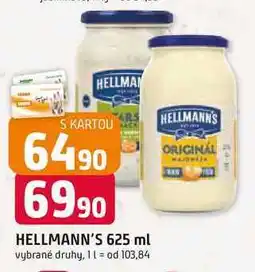 Trefa Hellmann's majonéza, tatarská omáčka 625ml, vybrané druhy nabídka