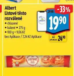 Albert Albert Listové těsto rozválené nabídka