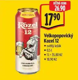 Albert Velkopopovický Kozel 12 nabídka