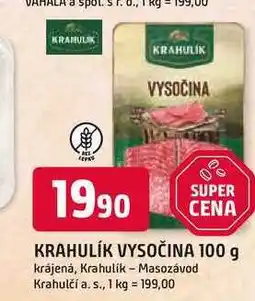 Trefa KRAHULÍK VYSOČINA 100 g krájená nabídka