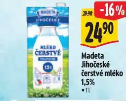 Albert Madeta Jihočeské čerstvé mléko 1,5% nabídka