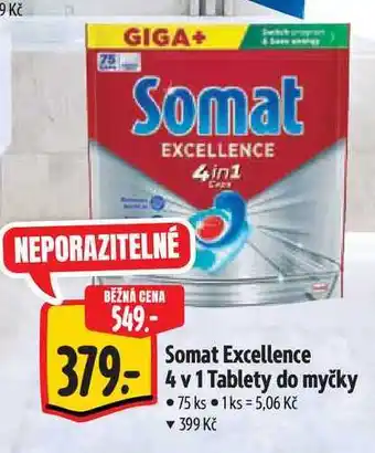 Albert Somat Excellence 4 v 1 Tablety do myčky 75 ks nabídka
