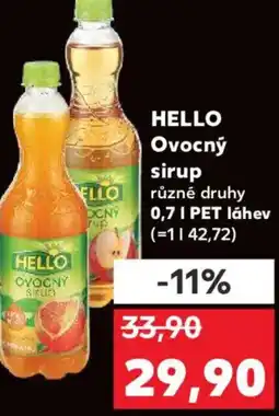 Kaufland HELLO Ovocný sirup nabídka