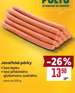 Billa Javořické párky nabídka