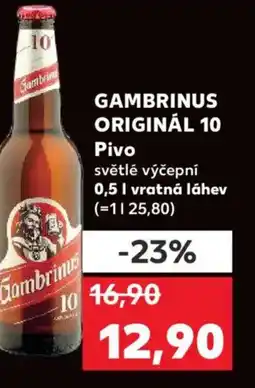 Kaufland GAMBRINUS ORIGINÁL 10 Pivo nabídka