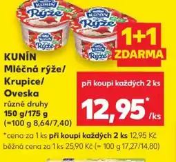 Kaufland KUNIN Mléčná rýže/ Krupice/ Oveska nabídka