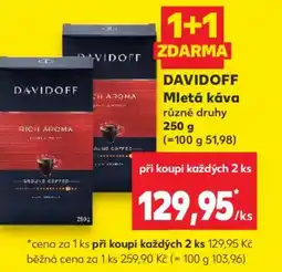 Kaufland DAVIDOFF Mletá káva nabídka