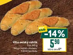 Billa Vita selský rohlík nabídka