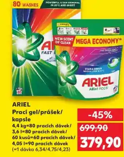 Kaufland ARIEL Prací gel/prášek/ kapsle nabídka