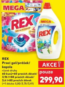 Kaufland REX Prací gel/prášek/ kapsle nabídka