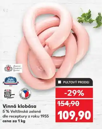 Kaufland Vinná klobása nabídka