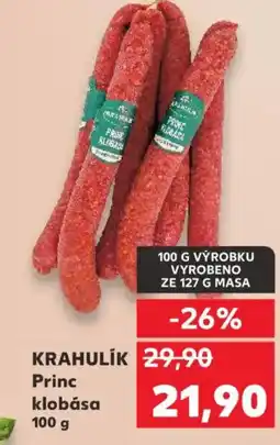 Kaufland KRAHULIK Princ klobása nabídka